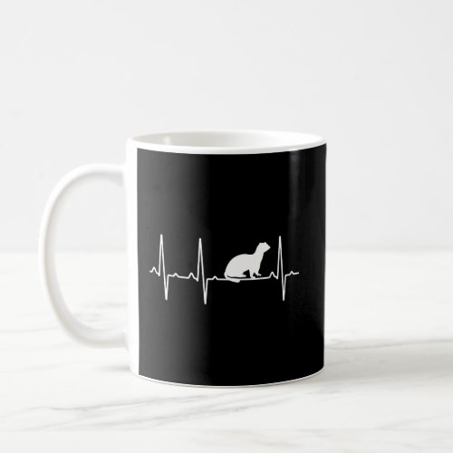 Ferret Heartbeat Gift For Men Women Weasel Pet Ani Coffee Mug