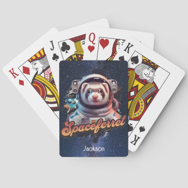 Ferret in a Spacesuit and Stars Poker Cards (Back)
