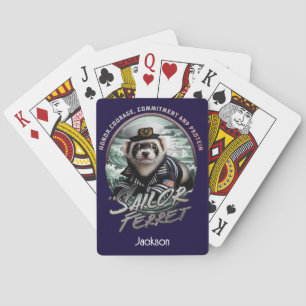 Ferret in Sailor Suit and Oceans Poker Cards
