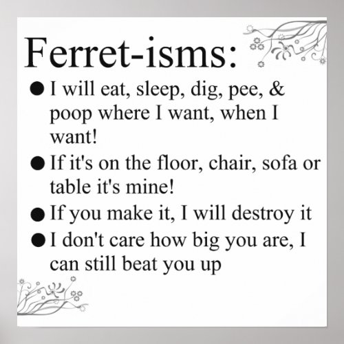 Ferret_isms  Sayings Print