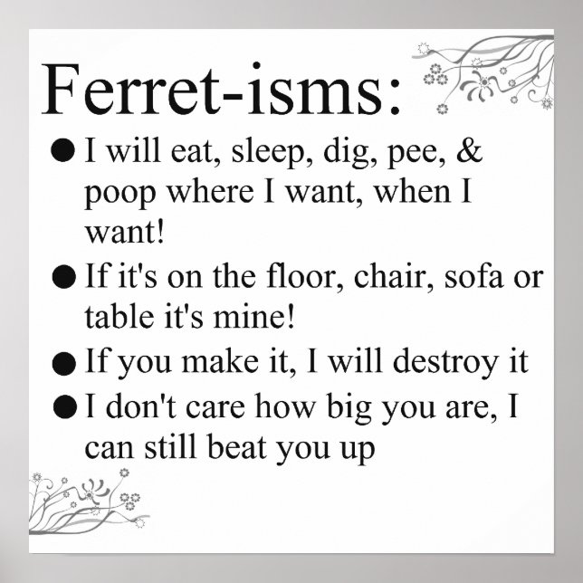 Ferret-isms & Sayings Print (Front)