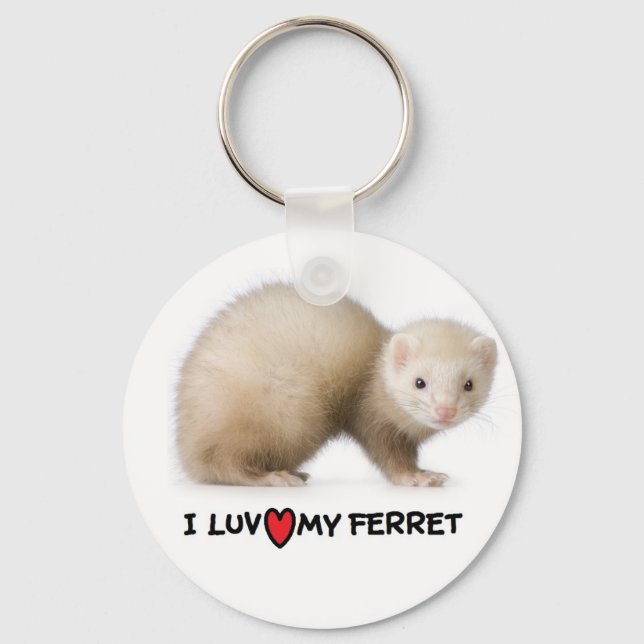 Ferret Keychain "I love my Ferret" (Front)