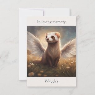 Ferret Memorial Poem Angel Wings Add Name Field Thank You Card