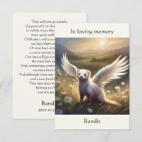 Ferret Memorial Poem Angel Wings Add Name Field 