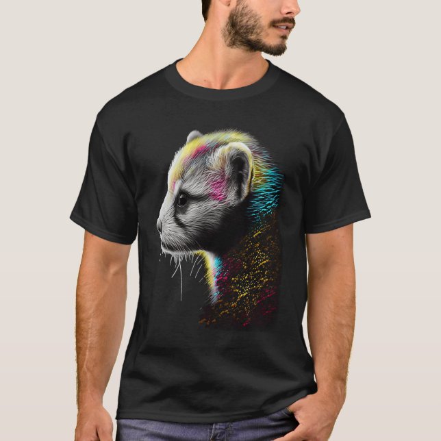 Ferret Mom Dad Mustela Nigripes T-Shirt (Front)