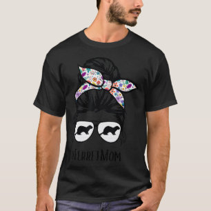 Ferret Mom Messy Bun Hair Glasses for Ferret Lover T-Shirt