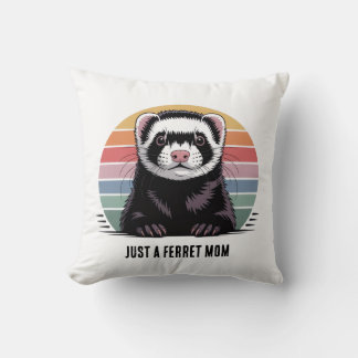 Ferret mom throw pillow