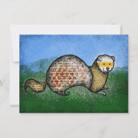 Ferret On The Lawn Greeting Card