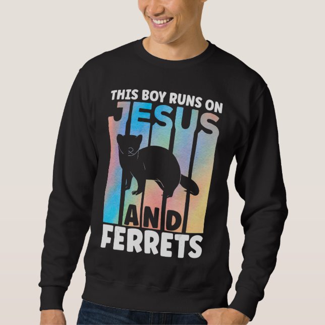 Ferret Outfit for Ferret Lover Apparel for Boys Sweatshirt (Front)