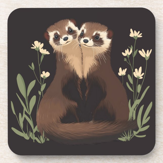 Ferret Pals Beverage Coaster (Front)