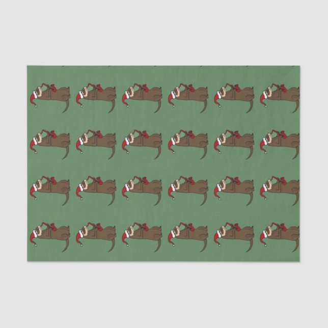 Ferret Playing Saxophone Christmas Tissue Paper (Front)