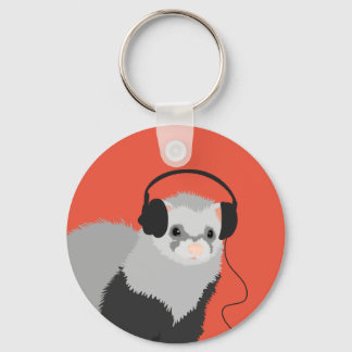 Ferret QR Code Music Lover Keychain
