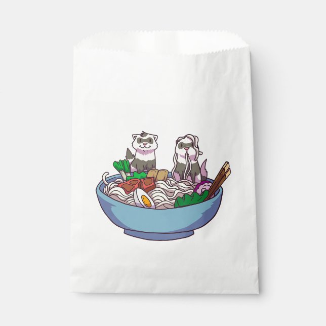 Ferret Ramen Noodles Anime Kawaii Japanese Otaku G Favor Bag (Front)