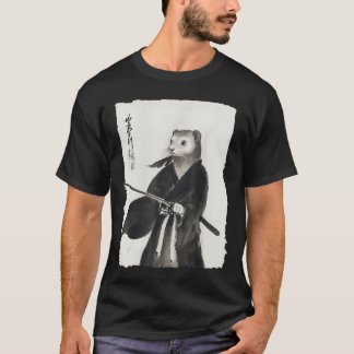 Ferret Samurai Janpanese Vintage Warrior Art Anime T-Shirt
