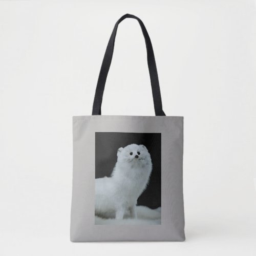 Ferret Taxidermy Mount with Anti_Fur Trade Quote Tote Bag