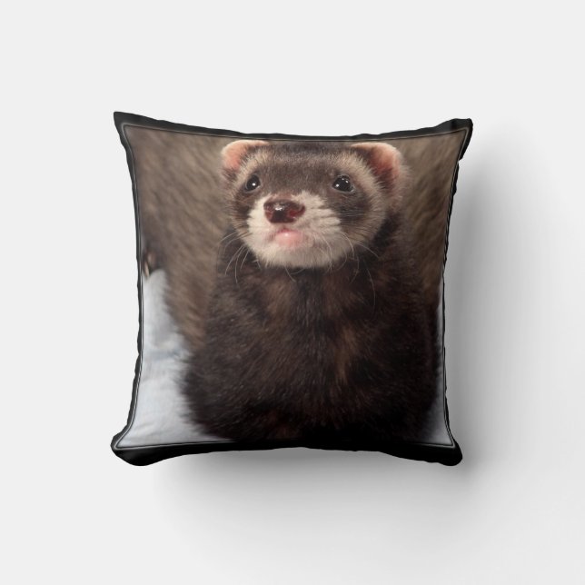 Ferret Throw Pillow Home Decor (Front)