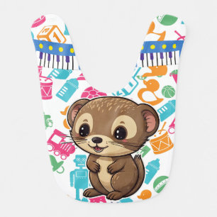 Ferret Toys Print  Baby Bib