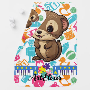 Ferret Toys Print Baby Blanket