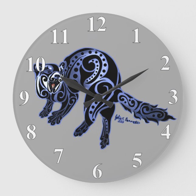 Ferret Trybe: War Dance! Large Clock (Front)