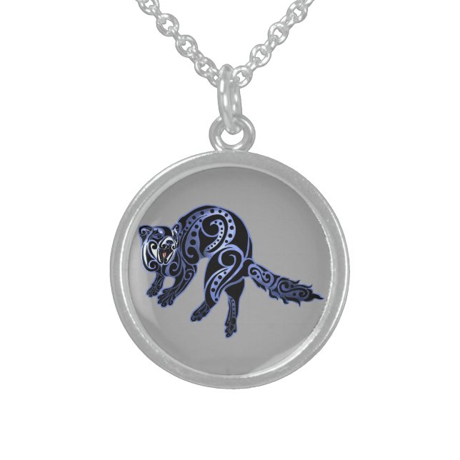 Ferret Trybe: War Dance! Sterling Silver Necklace (Front)