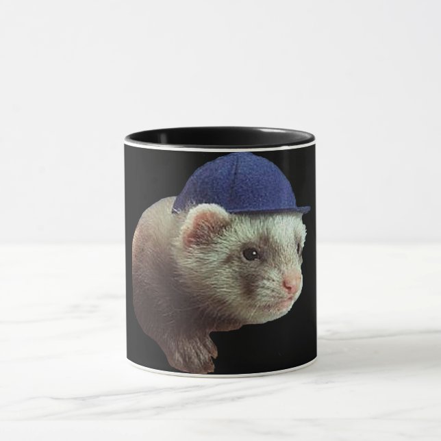 Ferret Wearing Hat Mug (Center)