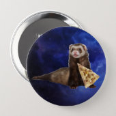 Ferret Weasel PIzza Slice Nebula Space Button (Front & Back)