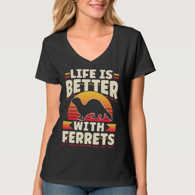 Ferret  With Ferrets T-Shirt (Front)