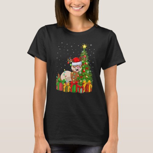 Ferret  Xmas Holiday Santa Ferret Christmas Tree T_Shirt