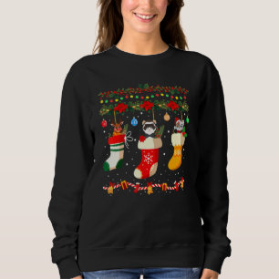 Ferret Xmas Socks Ferret Christmas Pyjama Family Sweatshirt