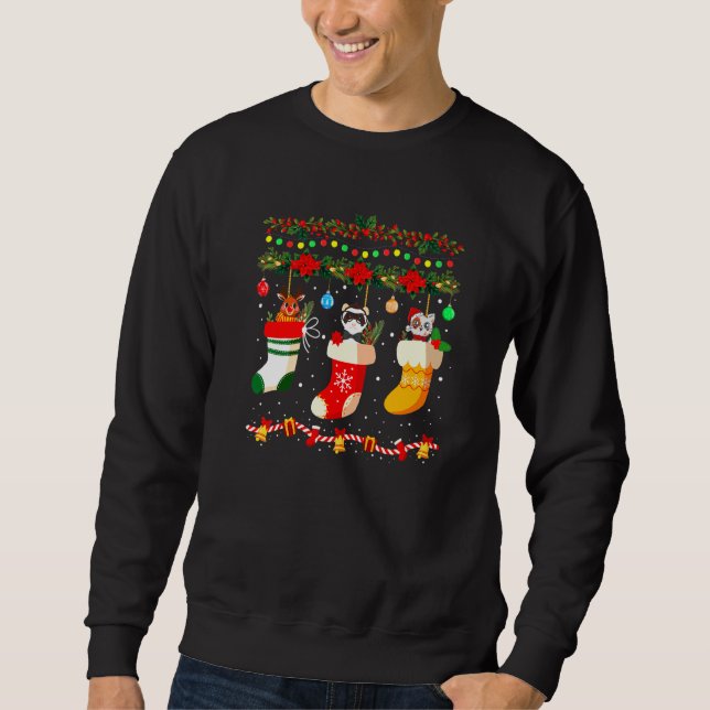 Ferret Xmas Socks Ferret Christmas Pyjama Family Sweatshirt (Front)