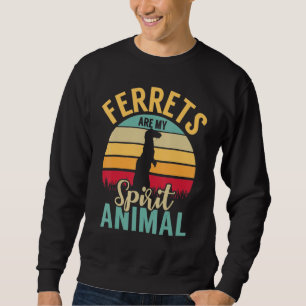 Ferrets Are My Spirit Animal Sunset Retro Style Sweatshirt