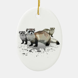 Ferrets Ceramic Ornament
