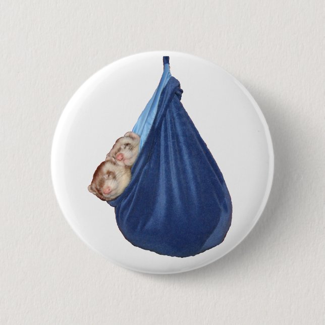 Ferrets In A Sleeping Bag Button (Front)