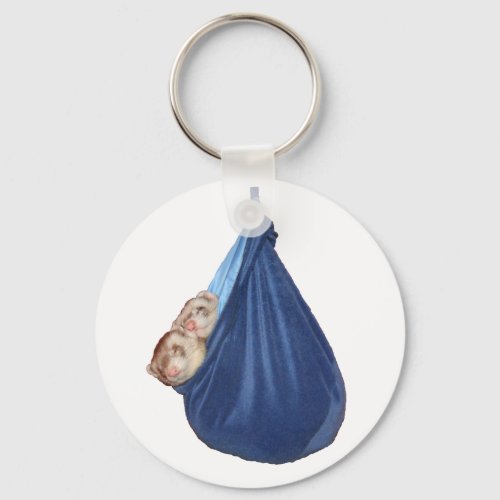 Ferrets In A Sleeping Bag Keychain