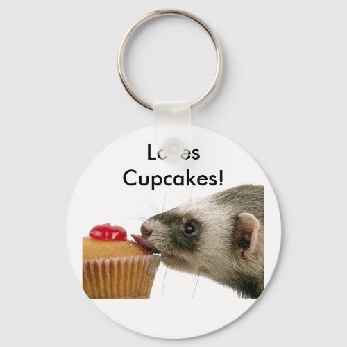 Ferrets Love Cupcakes Keychain