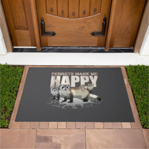 Ferrets Make Me Happy Cute Ferret Lover Welcome Doormat