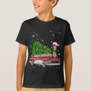 Ferrets Rides Red Truck Christmas Tree Xmas T-Shirt