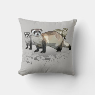 Ferrets throw pillow