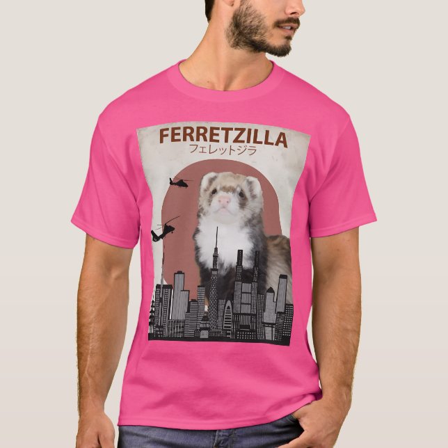 Ferretzilla - Funny Ferret Monster T-Shirt (Front)