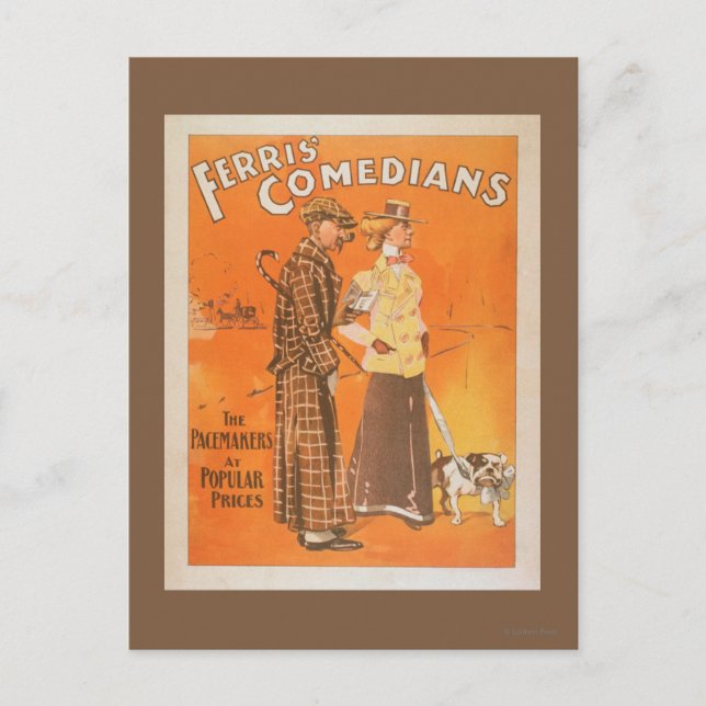 Ferris Comedians "Pacemakers at Popular Prices" Postcard (Front)