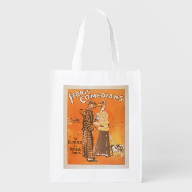 Ferris Comedians "Pacemakers at Popular Prices" Reusable Grocery Bag (Front)