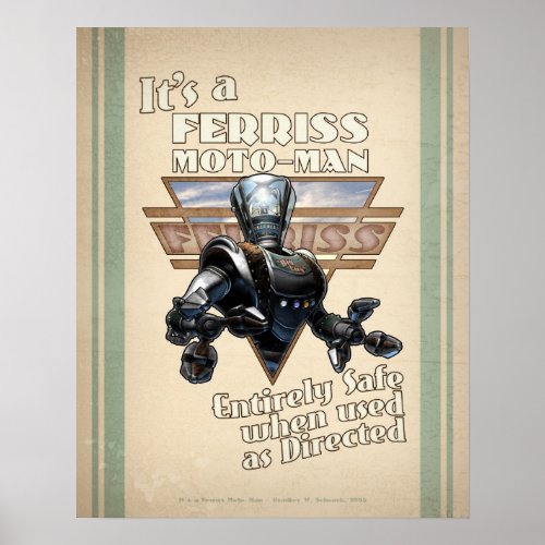 Ferris Moto_Man Retro Robot poster 16x20