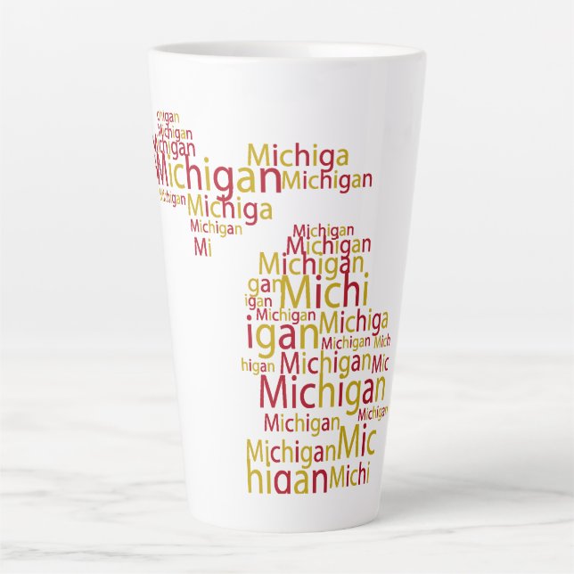 Ferris State Univerity Michigan Shaped Latte Mug (Front)