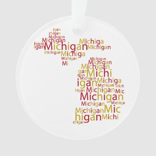 Ferris State Univerity Michigan Shaped Ornament