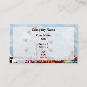 Ferris Wheel Against Blue Sky Business Card