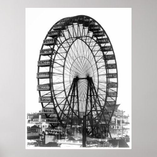 Ferris Wheel at Chicago Worlds Fair Poster