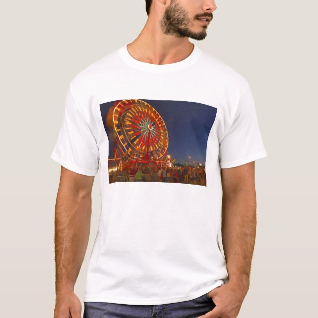 Ferris wheel at dusk at the Northwest Montana T-Shirt (Front)