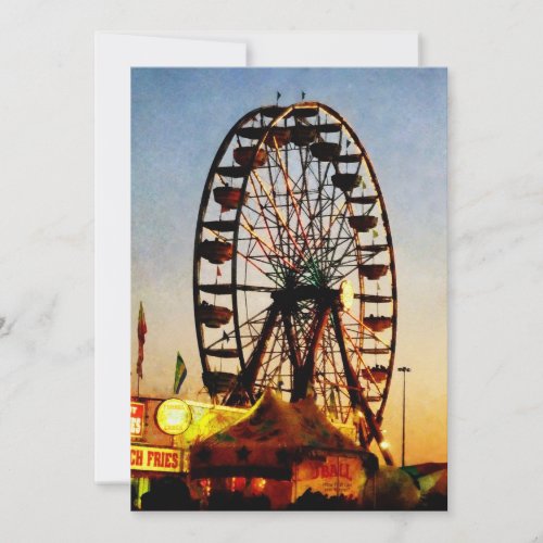 Ferris Wheel at Night Personalized Invite