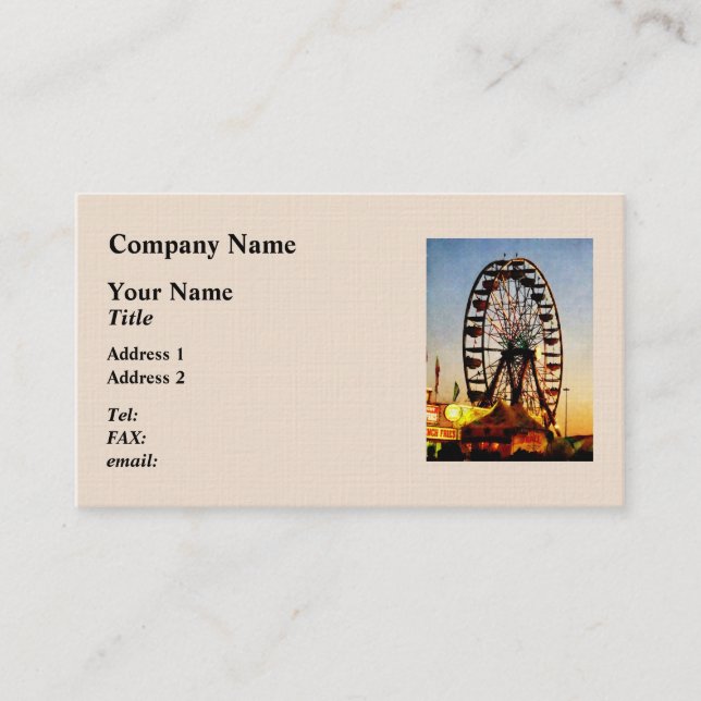 Ferris Wheel at Night Business Card (Front)