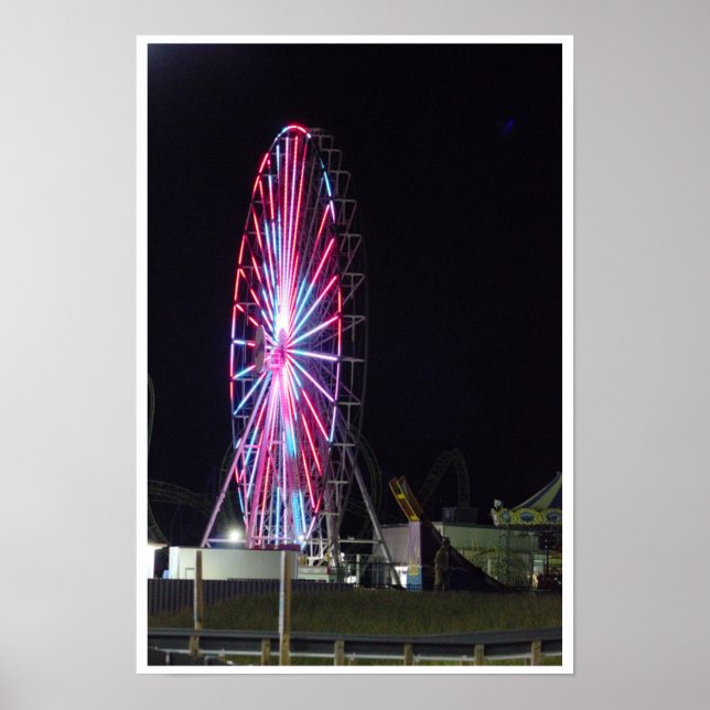 Ferris Wheel at Night Poster (Front)